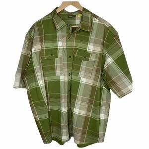 Cabelas mens plaid shirt size 2XL green